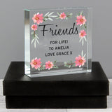 Personalised Floral Crystal Keepsake Token: 4 - Crystal Tokens By Gift Moments