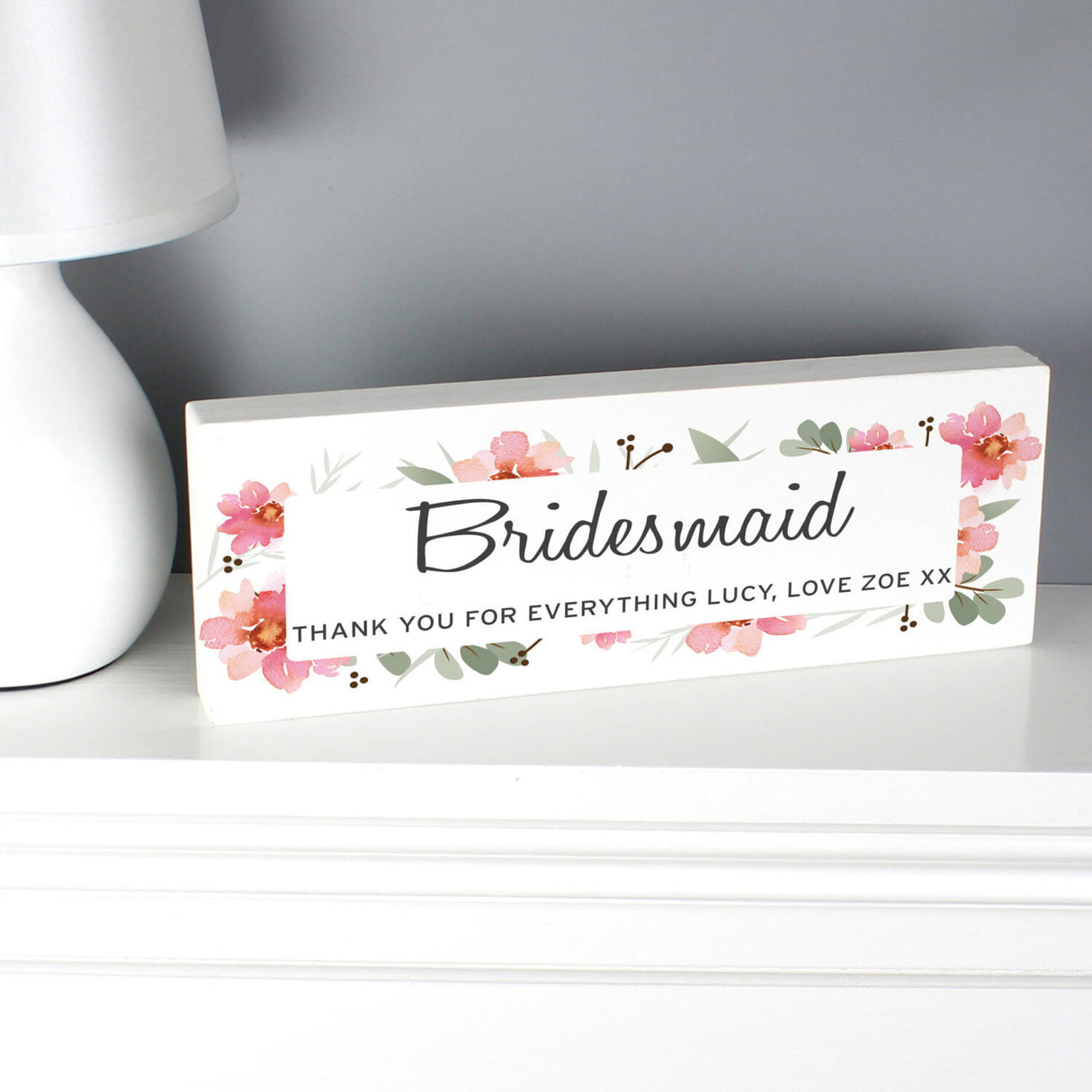 Personalised Floral Sentimental Wooden Block Sign - Signs & Plaques at Gift Moments