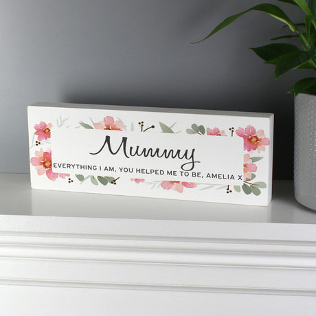 Personalised Floral Sentimental Wooden Block Sign - Signs & Plaques at Gift Moments