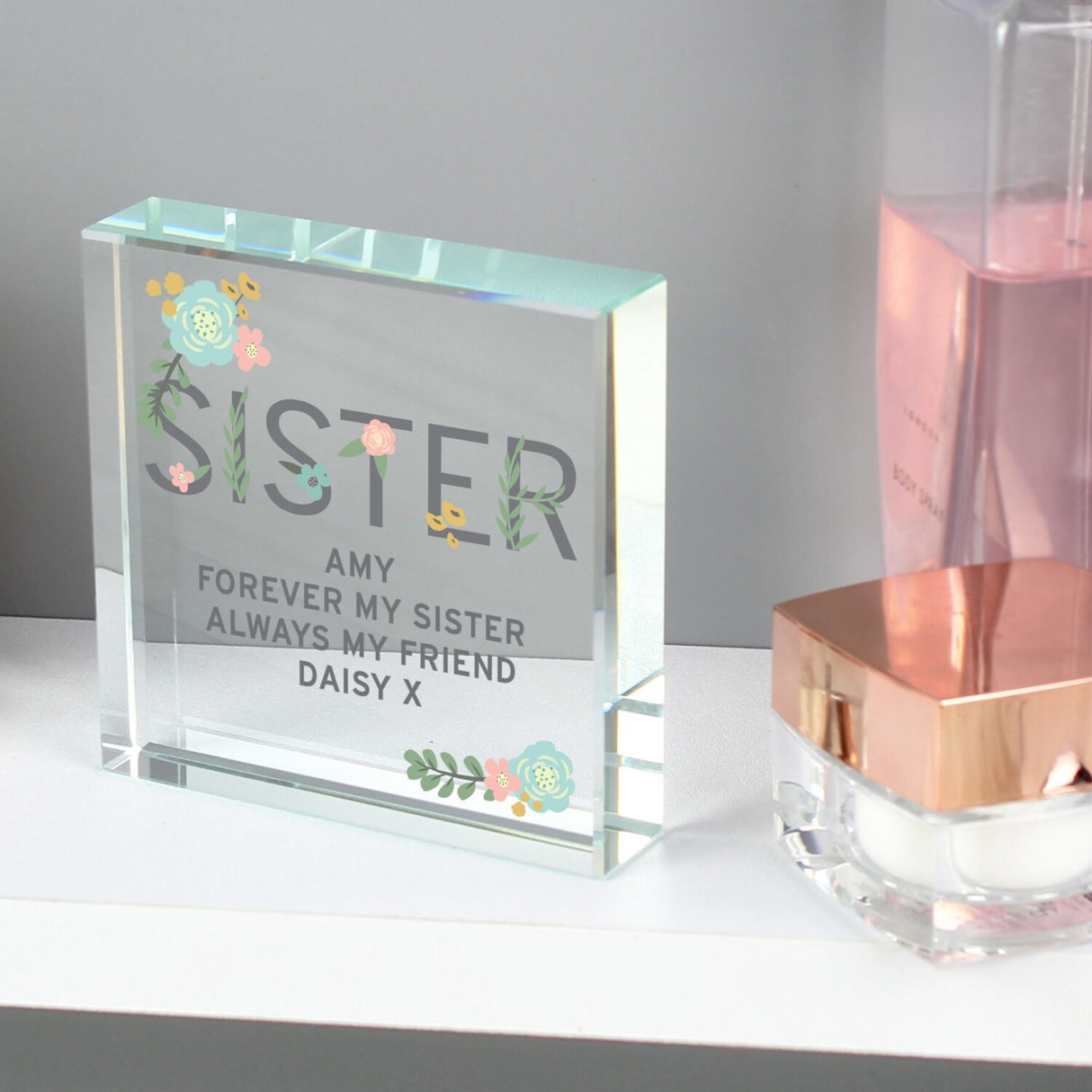 Personalised Crystal Token for Sisters: 4 - Crystal Tokens By Gift Moments