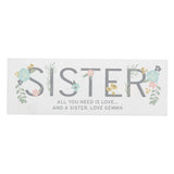 Personalised Floral Sister Wooden Block Sign: 4 - Signs & Plaques By Gift Moments