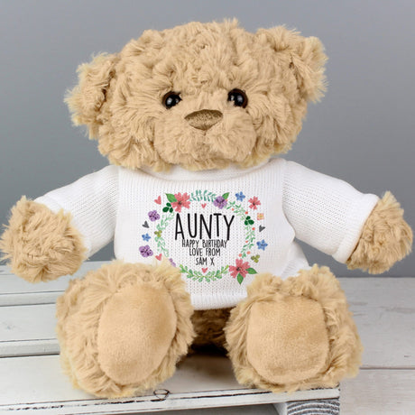 Personalised Floral Teddy Bear - Teddy Bears & Soft Toys at Gift Moments