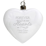 Personalised Forever In Our Hearts LED Hanging Glass Heart - LED Lighting at Gift Moments