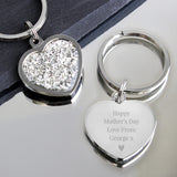 Personalised Diamante Heart Keyring - Keyrings at Gift Moments