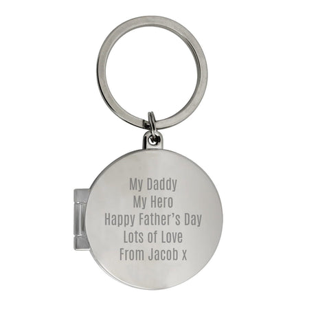 Free Text Round Photo Keyring - Gift Moments