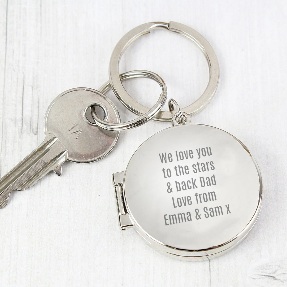 Personalised Free Text Round Photo Keyring - Keyrings at Gift Moments