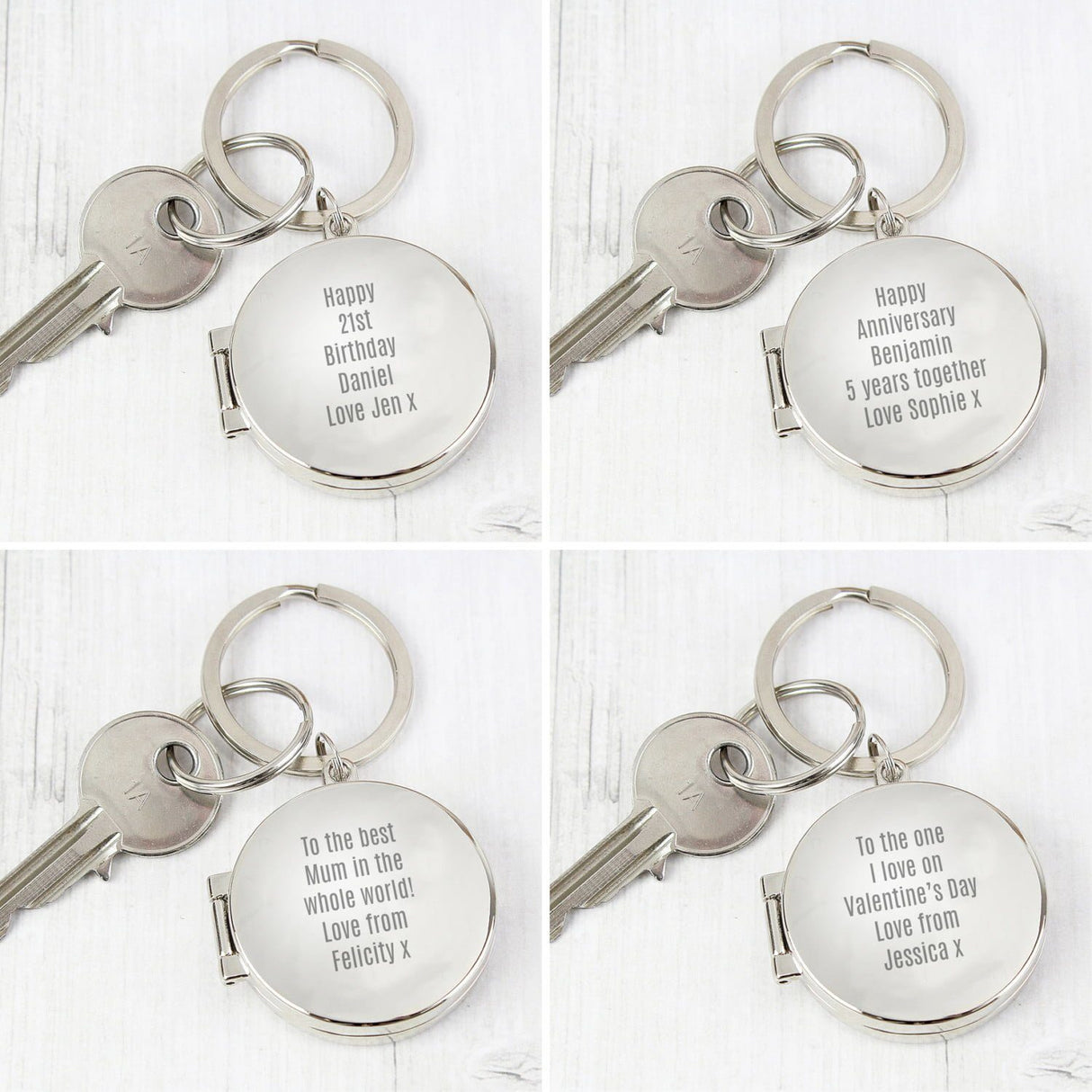 Personalised Free Text Round Photo Keyring - Keyrings at Gift Moments