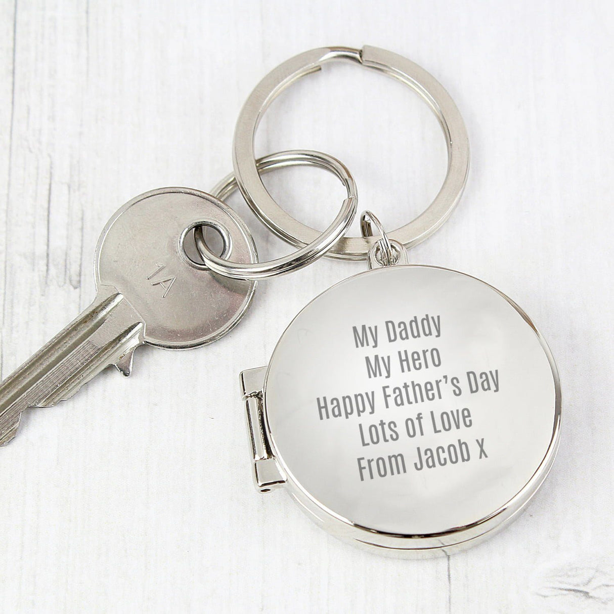 Personalised Free Text Round Photo Keyring - Keyrings at Gift Moments