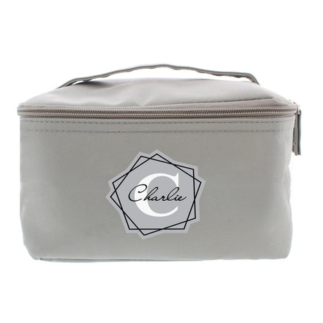 Personalised Grey Initial Toiletry Bag: 4 - Toiletry & Makeup Bags By Gift Moments