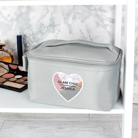 Geometric Heart Grey Vanity Bag - Gift Moments