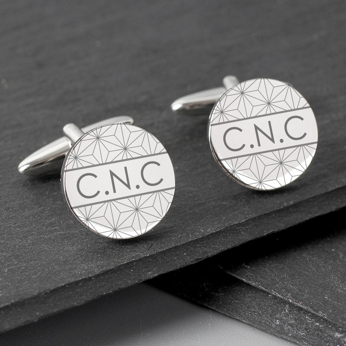 Personalised Geometric Round Cufflinks - Cufflinks & Tie Slides at Gift Moments