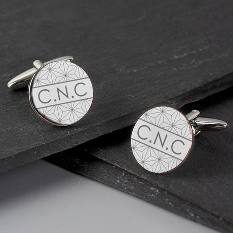 Personalised Geometric Round Cufflinks - Cufflinks & Tie Slides at Gift Moments