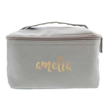 Gold Name Grey Vanity Bag - Gift Moments