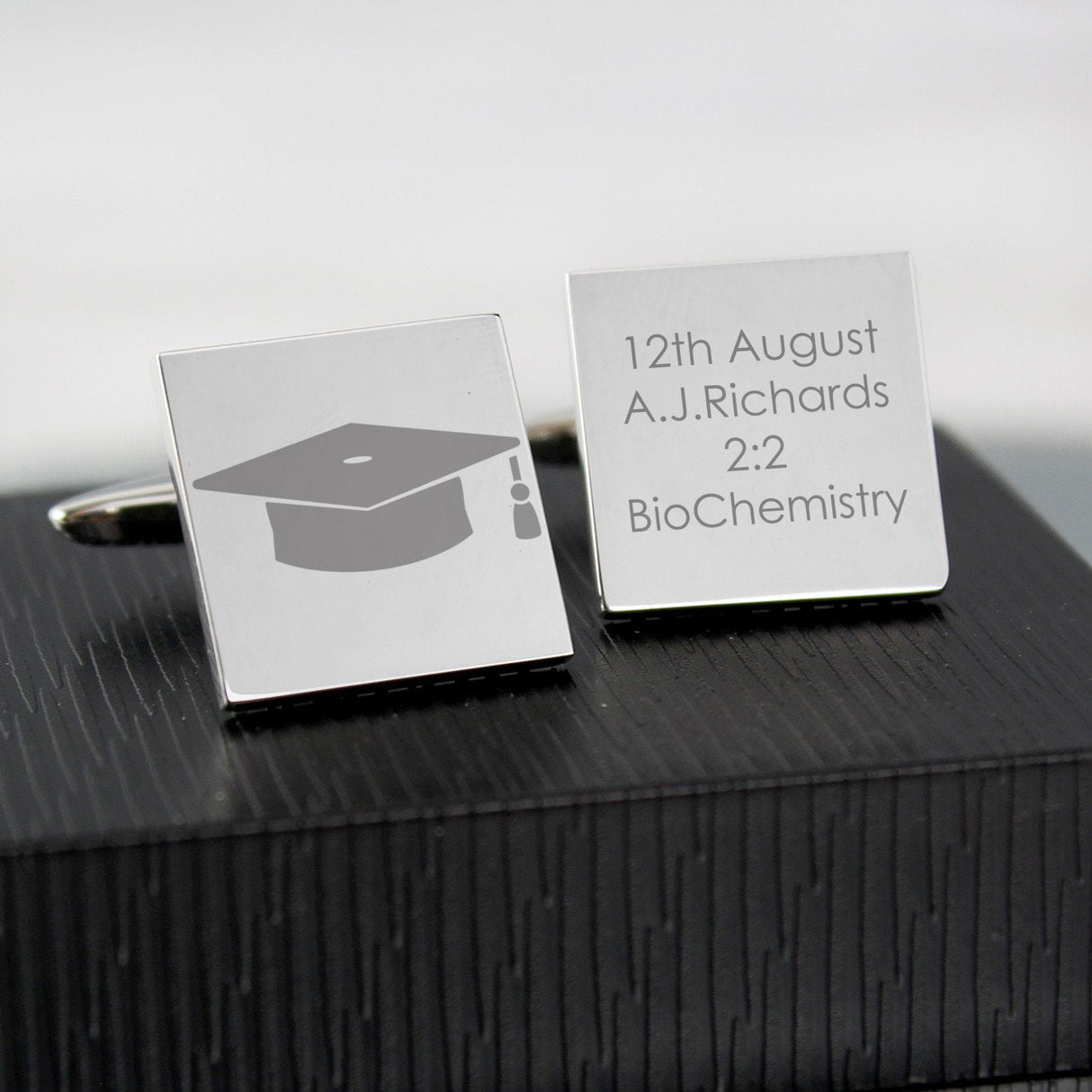 Personalised Graduation Square Cufflinks - Cufflinks & Tie Slides at Gift Moments