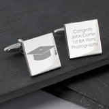 Personalised Graduation Square Cufflinks - Cufflinks & Tie Slides at Gift Moments