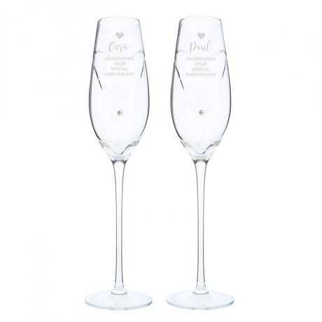 Hand Cut Heart Celebration Flutes with Swarovski Elements - Gift Moments