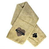 Personalised Heart Brown Microfibre Pet Towel - Pet Products at Gift Moments