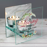 Personalised In Loving Memory Christmas Mirrored Glass Tea Light Candle Holder - Candle Holders at Gift Moments