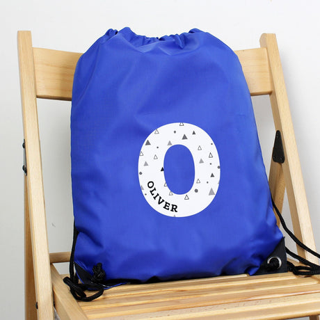 Personalised Initial Blue Kit Bag - Kids Bags at Gift Moments