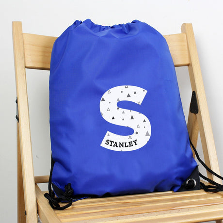 Personalised Initial Blue Kit Bag - Kids Bags at Gift Moments