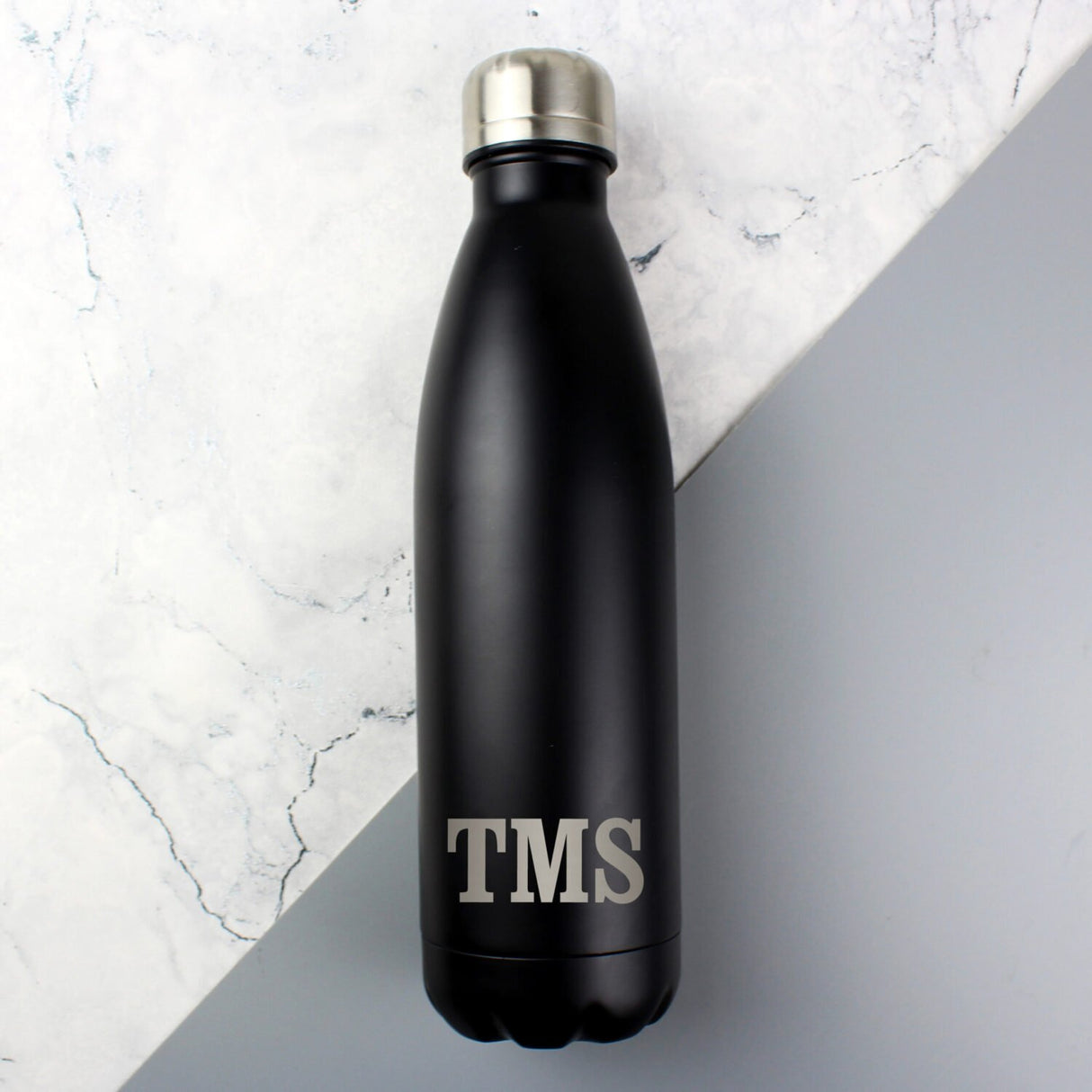 Initials Black Metal Insulated Drinks Bottle - Gift Moments