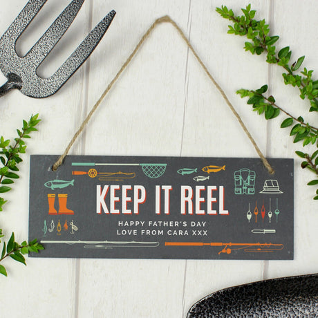 Personalised "Keep It Reel" Printed Hanging Slate Plaque - Signs & Plaques at Gift Moments