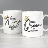 Personalised King and Queen of Everything Mug Set - Mugs at Gift Moments