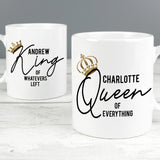 Personalised King and Queen of Everything Mug Set - Mugs at Gift Moments