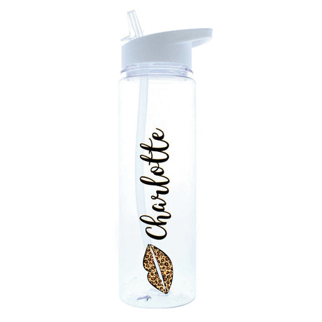 Fierce Personalised Leopard Lips Water Bottle - Water Bottles at Gift Moments