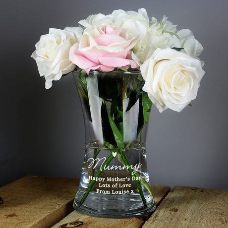 Personalised Love Heart Glass Vase - Vases & Plant Pots at Gift Moments