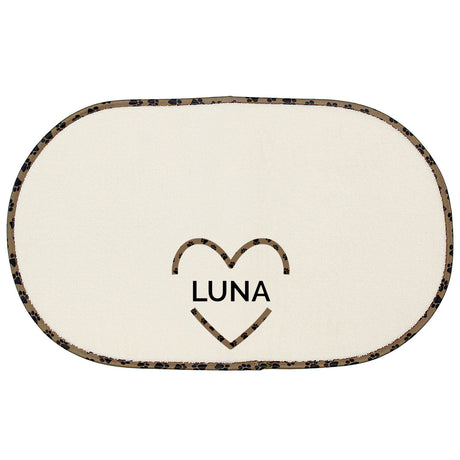 Personalised Love Heart Microfibre Pet Bowl Mat - Pet Products at Gift Moments