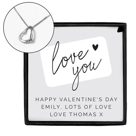 Personalised Love You Heart Necklace and Box - Necklaces at Gift Moments