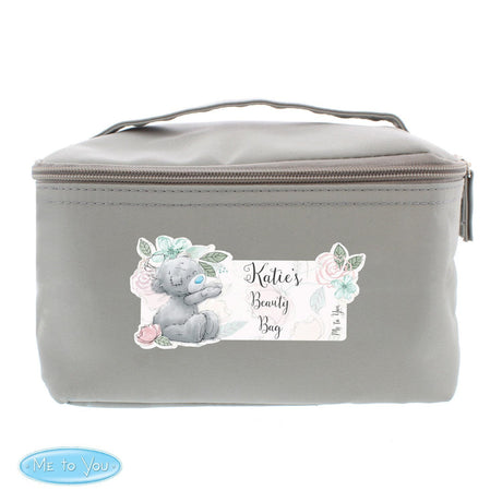 Personalised Floral Grey Toiletry Bag: 4 - Bags