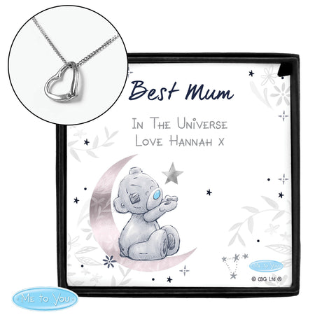 Personalised Moon & Stars Me To You Sentiment Silver Tone Necklace and Box - Necklaces at Gift Moments