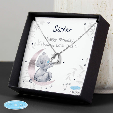 Personalised Moon & Stars Me To You Sentiment Silver Tone Necklace and Box - Necklaces at Gift Moments