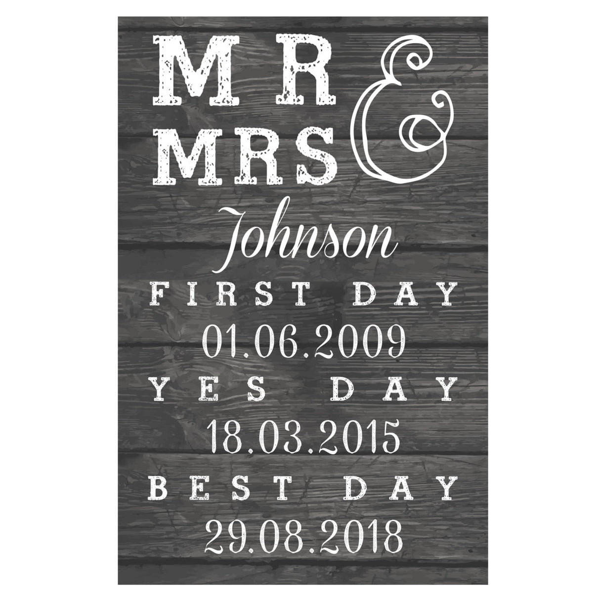 Personalised Mr & Mrs First Day Yes Day & Best Day Metal Sign - Signs & Plaques at Gift Moments