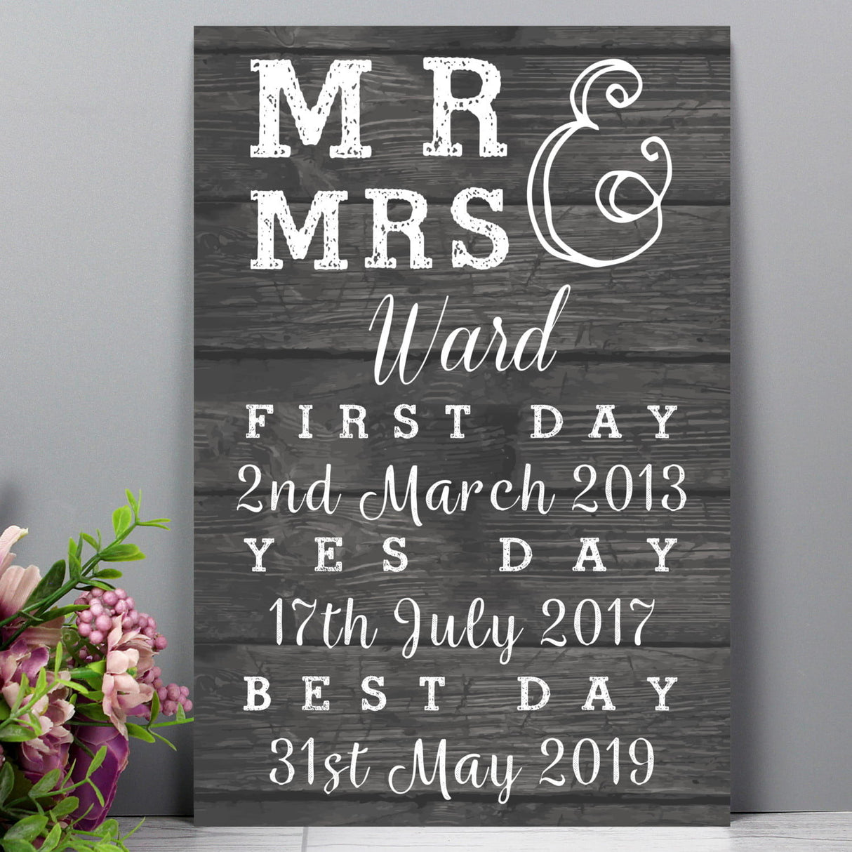 Personalised Mr & Mrs First Day Yes Day & Best Day Metal Sign - Signs & Plaques at Gift Moments