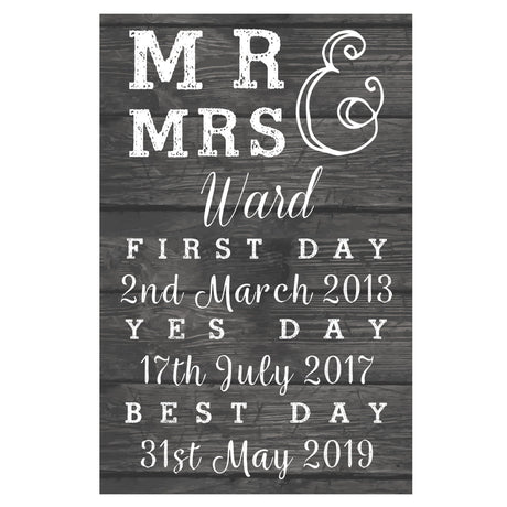 Personalised Mr & Mrs First Day Yes Day & Best Day Metal Sign - Signs & Plaques at Gift Moments