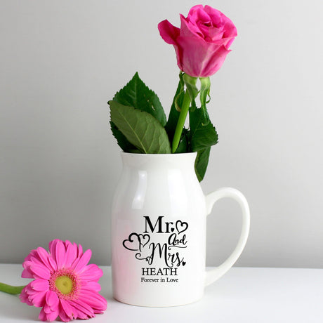 Personalised Mr & Mrs Flower Jug Vase - Vases at Gift Moments