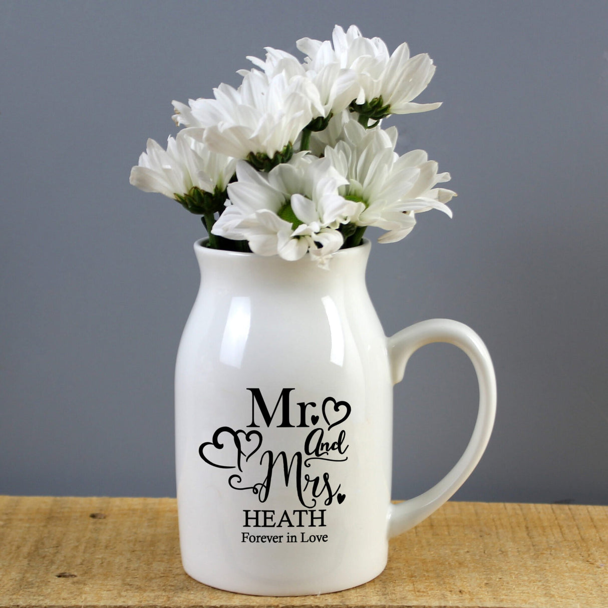 Personalised Mr & Mrs Flower Jug Vase - Vases at Gift Moments