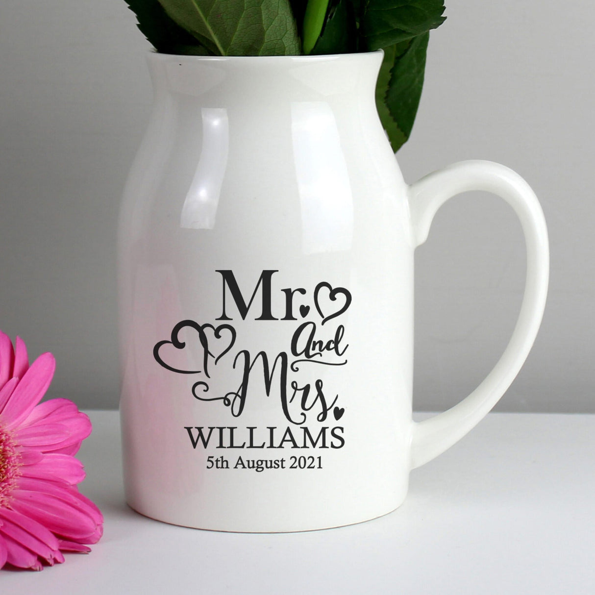 Personalised Mr & Mrs Flower Jug Vase - Vases at Gift Moments