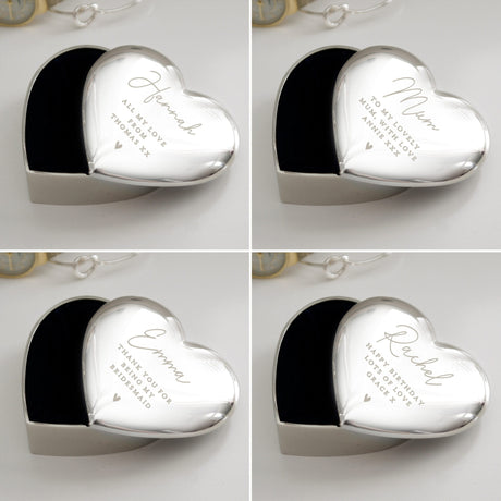 Personalised Name and Message Heart Trinket Box - Trinket Boxes at Gift Moments