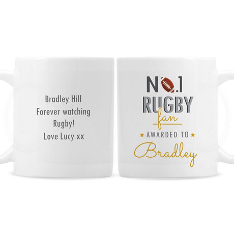 Personalised No.1 Rugby Fan Mug - Mugs at Gift Moments