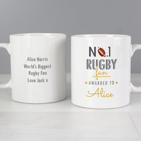 Personalised No.1 Rugby Fan Mug - Mugs at Gift Moments