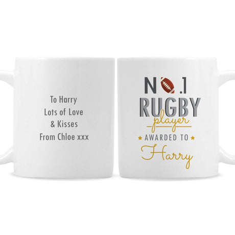 Personalised No.1 Rugby Player Mug - Mugs at Gift Moments