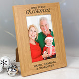 Personalised ’Our First Christmas’ Oak Photo Frame: 4 - Photo Frames By Gift Moments