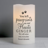 Personalised Pawprints Memorial LED Candle: 2 - LED Lighting By Gift Moments