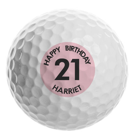 Personalised Pink Big Age Golf Ball - Golf Balls at Gift Moments