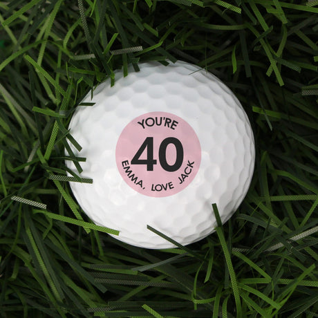 Personalised Pink Big Age Golf Ball - Golf Balls at Gift Moments