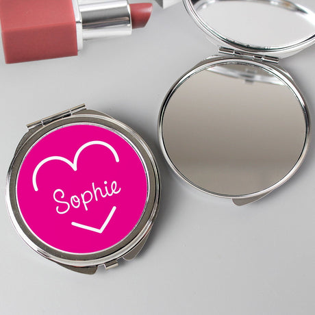 Personalised Pink Name Compact Mirror - Compact Mirrors at Gift Moments